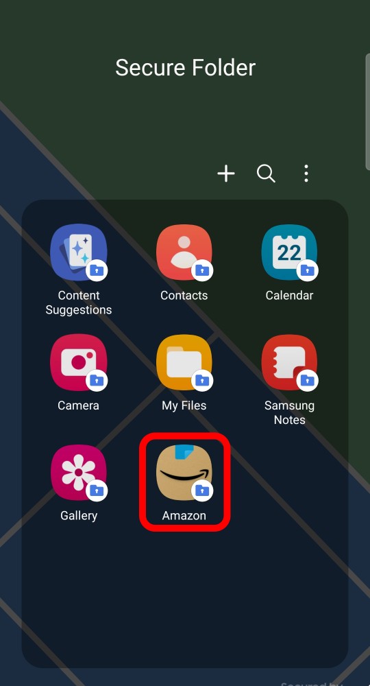 selected app is successfully hided in the secure folder 