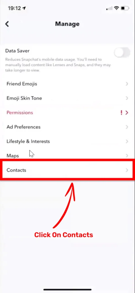 click on “Contacts”