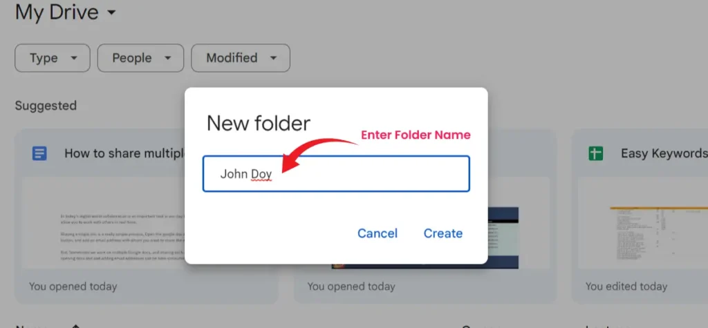 rename the folder name in google drive
