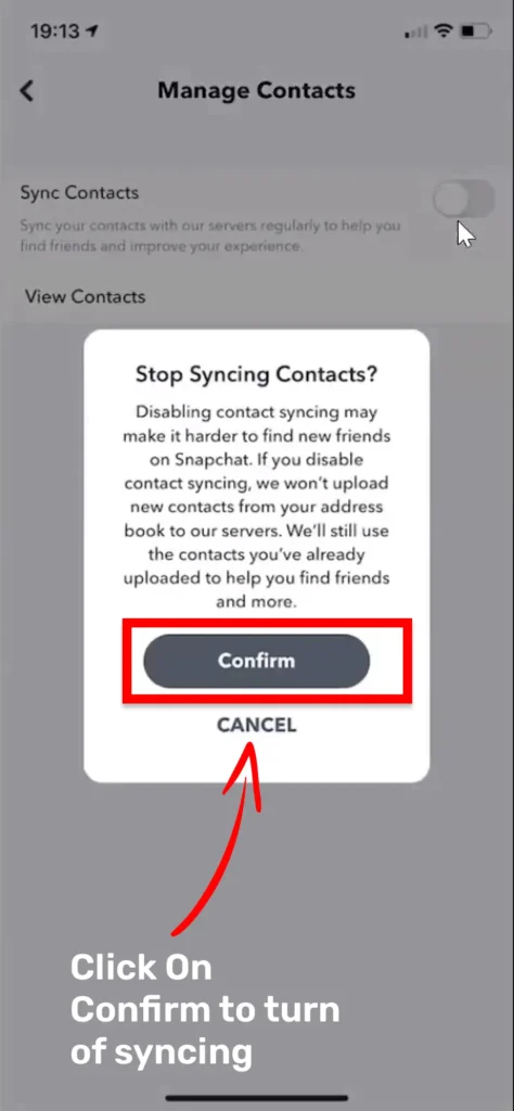  disabling the contact syncing button color will turn in to grey.